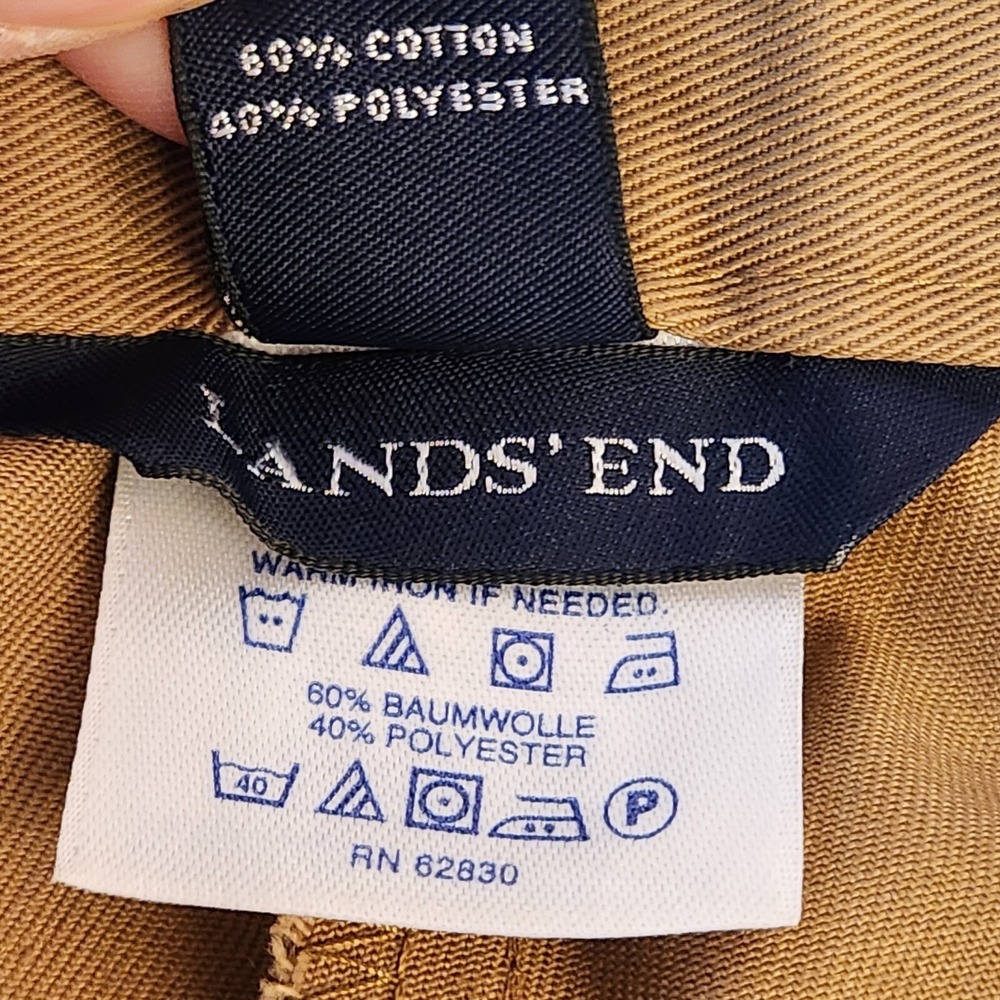 NWT Lands' End Twill Chino Khaki Pants Womens Fit 3 Size 12 Tan Straight Leg New - Picture 13 of 16